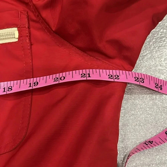 [L]Eddie Bauer Red Mesh Lined Windbreaker Trench Jacket - Picture 11 of 14